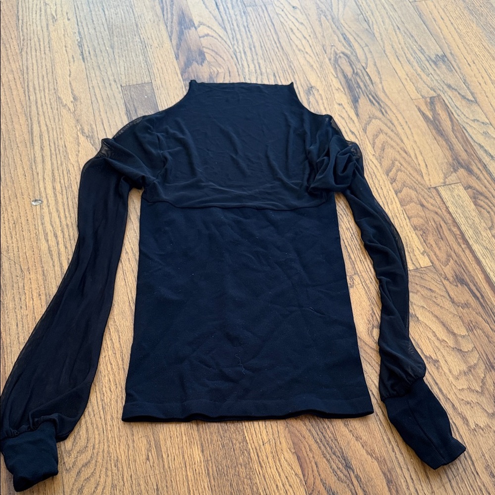 Free People Black Long Sleeve Top